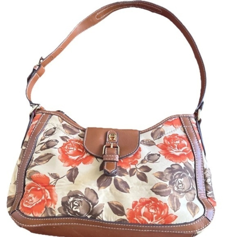 Y2K Etienne Aigner Floral Shoulder Bag – Romantic Rose Print – 2000s Vintage